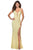 La Femme - 28556 Beaded Lace Plunging V-Neck Sheath Dress Evening Dresses 00 / Pale Yellow