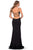 La Femme - 28567 Deep V-Neck Sheath Evening Gown with Slit Evening Dresses