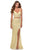 La Femme - 28590 Two Piece Lace Deep V-neck Sheath Dress Prom Dresses 00 / Pale Yellow