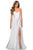 La Femme - 28608 Strapless Sweetheart Wrap Bodice Satin A-line Gown Bridesmaid Dresses 00 / White