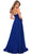 La Femme - 28611 Pleated V-Neck Chiffon High Slit Dress Bridesmaid Dresses
