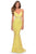 La Femme - 28647 Sequined Lace Corset Bodice Long Dress Prom Dresses 00 / Yellow