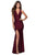 La Femme - 28677 Deep V-neck Jersey Sheath Dress Prom Dresses 00 / Dark Berry