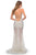 La Femme - 28806 Bedazzled Deep V-neck Sheath Dress With Train Prom Dresses