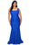 La Femme - 28948 Square Neck Lace Trumpet Gown Evening Dresses 12W / Royal Blue
