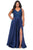 La Femme - 29004 Lace Bodice Wrap High Slit Gown Evening Dresses