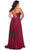 La Femme - 29033 Plunging V-neck Satin A-line Gown Evening Dresses