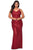 La Femme - 29037 Sequined V-neck Sheath Dress Prom Dresses 12W / Red