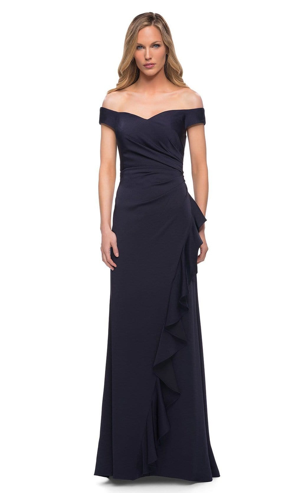 La Femme - 29509 Ruched A-Line Evening Dress Couture Candy La Femme - 29509 Ruched A-Line Evening Dress Couture Candy