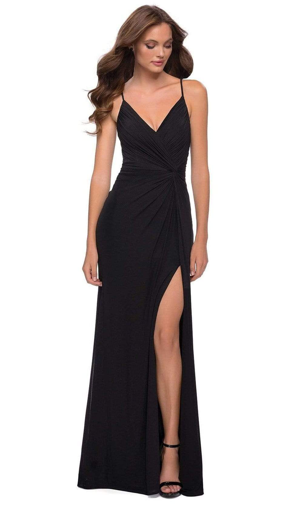 La Femme - 29624 Twist Front High Slit Long Dress Couture Candy La Femme - 29624 Twist Front High Slit Long Dress Couture Candy