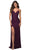 La Femme - 29700 V-Neck Stretch Lace Gown Prom Dresses 00 / Dark Berry