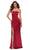 La Femme - 29807 Strapless Fitted Stretch Satin Long Dress Special Occasion Dress 00 / Red