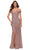 La Femme - 29831 Off Shoulder High Slit Full Sequin Gown Prom Dresses 2 / Rose Gold
