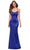 La Femme - 29858 Stretch Satin Scoop Neck Trumpet Dress Prom Dresses 00 / Royal Blue