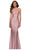 La Femme - 29873 Strappy Open Back Shiny Jersey Fitted Gown Prom Dresses 00 / Mauve
