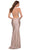 La Femme - 29873 Strappy Open Back Shiny Jersey Fitted Gown Special Occasion Dress