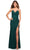 La Femme - 29939 Lace Scalloped V Neck Sheath Dress Prom Dresses 00 / Dark Emerald