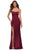 La Femme - 29945 Stretch Satin Scoop Neck Sheath Dress Special Occasion Dress 00 / Burgundy