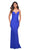 La Femme - 30484 Strappy Ruched Jersey Gown Special Occasion Dress 00 / Royal Blue