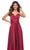 La Femme - 30512 V-Neck High Slit Satin Dress Special Occasion Dress