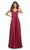 La Femme - 30512 V-Neck High Slit Satin Dress Special Occasion Dress