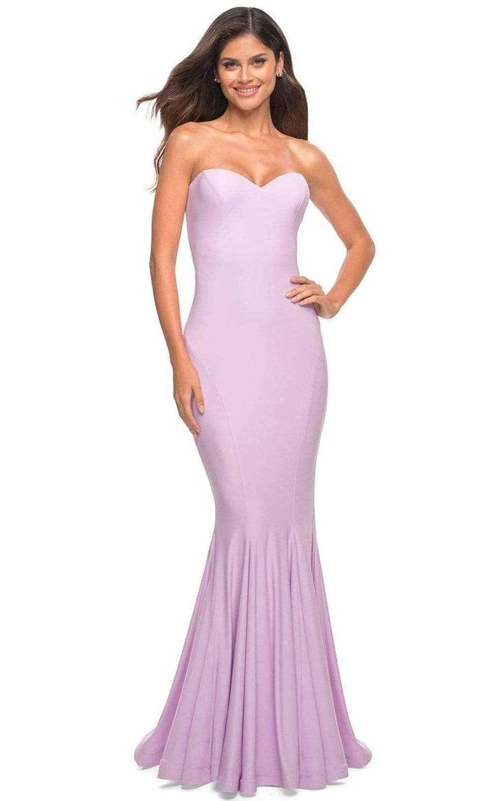 La Femme - 30549 Strapless Jersey Gown Prom Dresses 00 / Lavender