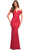 La Femme - 30582 Off Shoulder Ruched Gown Prom Dresses 00 / Red