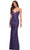 La Femme 30622 - Sequin Wrap Style Gown Special Occasion Dress 00 / Purple