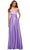 La Femme 30662 - Cross Bodice Satin Gown Special Occasion Dress 00 / Lavender