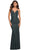 La Femme - 30706 Crisscross Back Sheath Dress Prom Dresses 00 / Dark Emerald