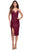 La Femme 30925 - V-Neck Ruched Knee-Length Formal Dress Special Occasion Dress 00 / Dark Berry