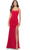 La Femme 31071 - Square Neck Prom Dress with Slit Special Occasion Dress 00 / Red