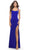 La Femme 31071 - Square Neck Prom Dress with Slit Special Occasion Dress 00 / Royal Blue