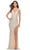 La Femme 31072 - Plunging V-Neck Sequin Prom Gown Special Occasion Dress 00 / Champagne