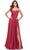 La Femme 31105 - A-Line Ruched Satin Evening Dress Special Occasion Dress 00 / Red