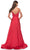 La Femme 31121 - Deep V-Neck Satin Prom Gown Special Occasion Dress