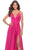 La Femme 31121 - Deep V-Neck Satin Prom Gown Special Occasion Dress