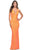 La Femme 31137 - Glittered Lace-Up Back Prom Gown Special Occasion Dress 00 / Orange