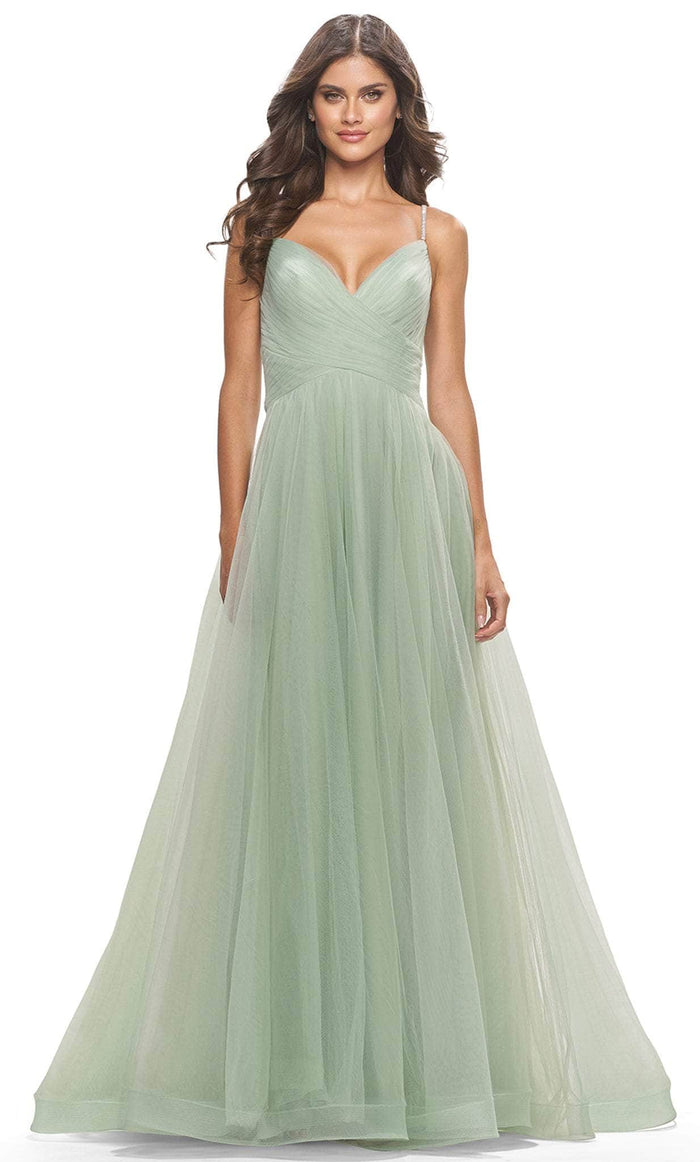 La Femme 31204 - Sweetheart Embellished Strap Evening Dress Special Occasion Dress 00 / Sage