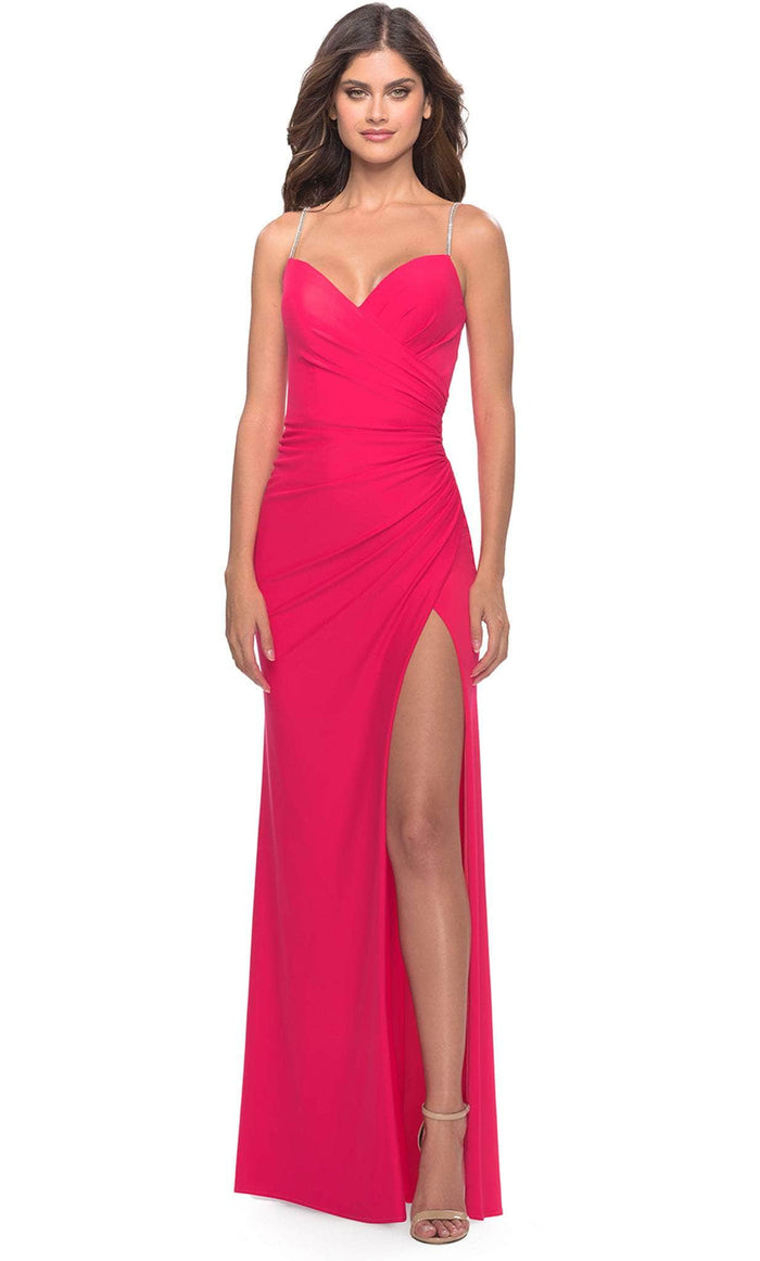 La Femme 31224 - Sweetheart Column Long Gown Special Occasion Dress 00 / Hot Coral