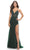La Femme 31256 - Rhinestone Embellished A line Dress Special Occasion Dress 00 / Dark Emerald