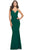La Femme 31315 - Crisscross Sheath Evening Gown Special Occasion Dress 00 / Emerald