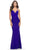 La Femme 31315 - Crisscross Sheath Evening Gown Special Occasion Dress 00 / Royal Blue