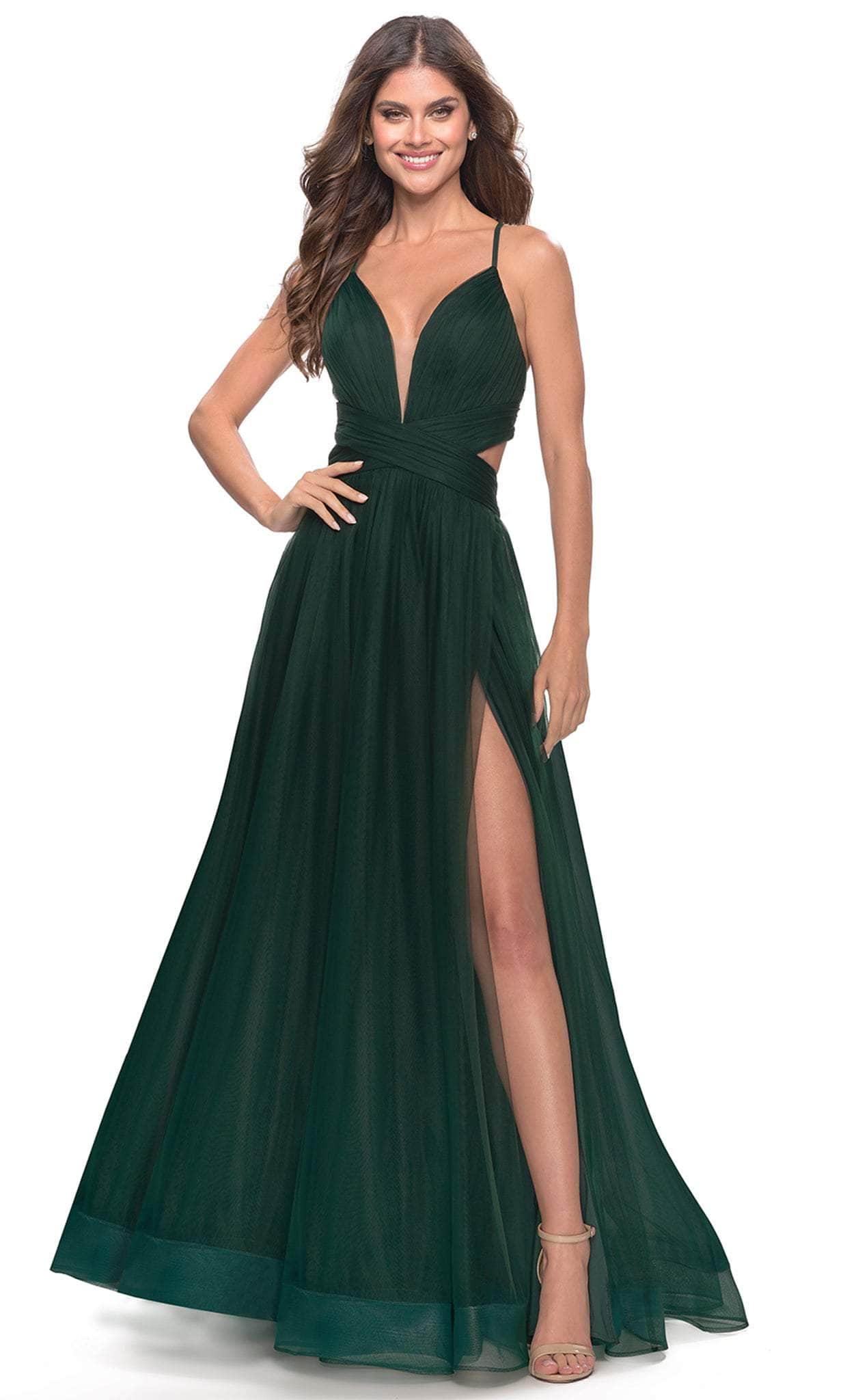 La Femme 31347 - Ruched Side Cutout Evening Dress Couture Candy La Femme 31347 - Ruched Side Cutout Evening Dress Couture Candy