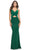 La Femme 31360 - Ruched V Neck Long Dress Special Occasion Dress 00 / Emerald