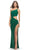La Femme 31386 - Sheath Side Cut Out Long Dress Special Occasion Dress 00 / Emerald