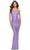 La Femme 31390 - Print Sequin Evening Dress Special Occasion Dress 00 / Lavender