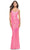 La Femme 31390 - Print Sequin Evening Dress Special Occasion Dress 00 / Neon Pink