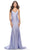 La Femme 31403 - Crisscross Back Sleeveless Prom Gown Special Occasion Dress 00 / Light Periwinkle