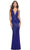 La Femme 31409 - Deep V Neck Sequin Long Dress Special Occasion Dress 00 / Royal Blue